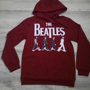 The Beatles Burgundy Unisex Hoodie Sweatshirt